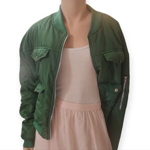 Emerald Green Bomber Jacket
